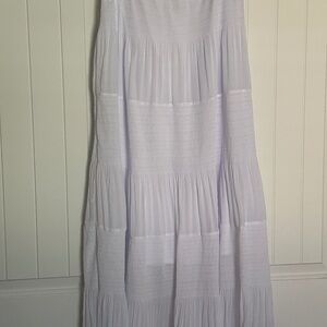 Women's Chiffon Elastic High Waist Pleated A-Line Flared Maxi Skirts
